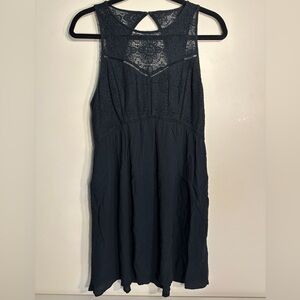 Abercrombie & Fitch Navy Lace Midi Dress